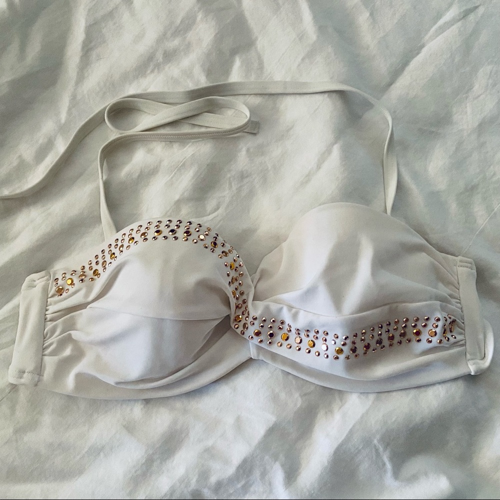 VICTORIA SECRET White Bikini swim top push-up 34 D
